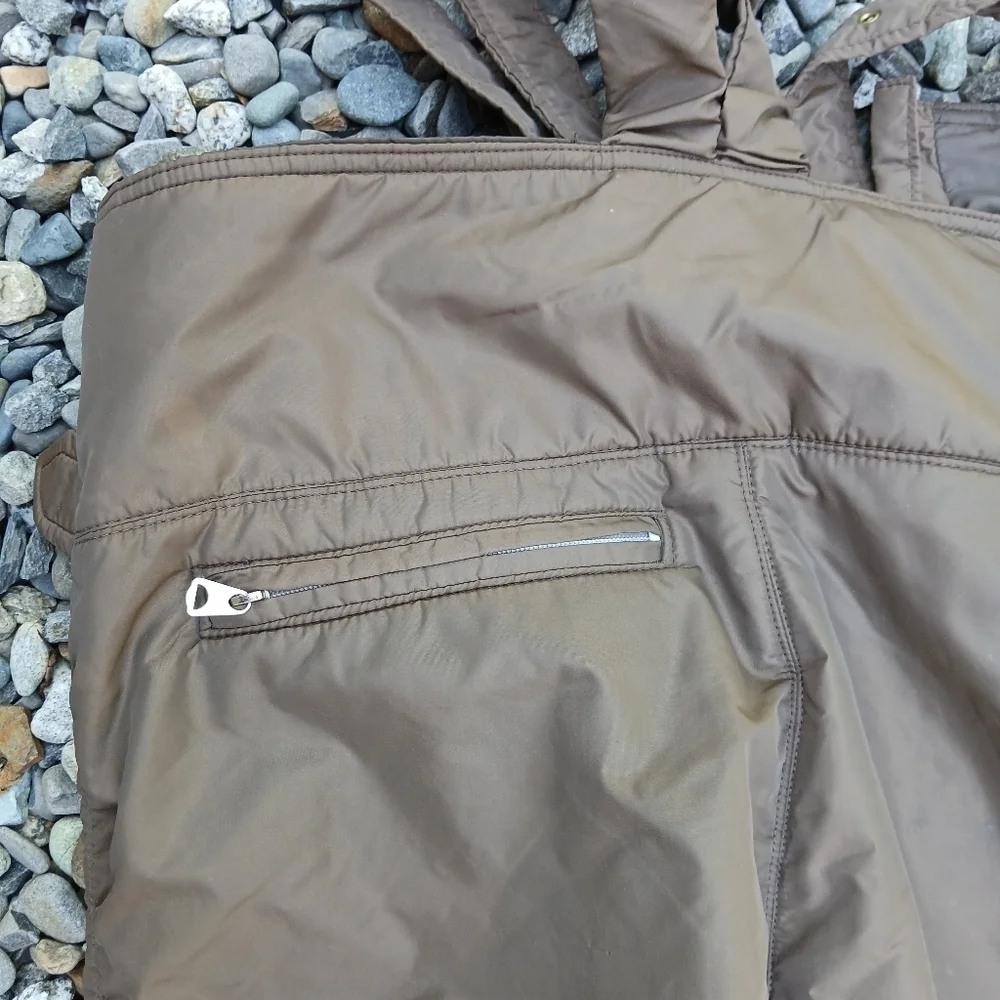 Gerry Nylon Ski Snow Pants Bib Overalls Mens XLarge Brown